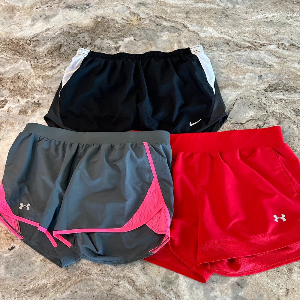 Ladies Under Armour UA Nike shorts lot bundle large